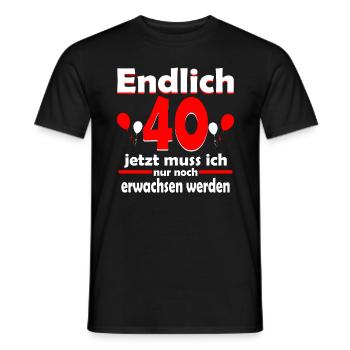 Endlich 40 Jahre 40 Geburtstag Geschenk - Männer T-Shirt - Schwarz - Vorne - AI Model Male 178 light (178cm)
