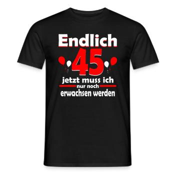 Endlich 45 Jahre 45 Geburtstag Geschenk Birthday - Männer T-Shirt - Schwarz - Vorne - AI Model Male 178 light (178cm)