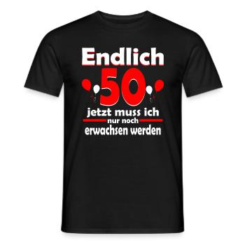 Endlich 50 Jahre 50 Geburtstag Lustig Geschenk - Männer T-Shirt - Schwarz - Vorne - AI Model Male 178 light (178cm)