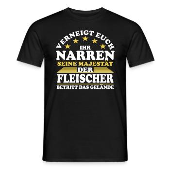 Verneigt euch Narren Fleischer Metzger Schlachter - Männer T-Shirt - Schwarz - Vorne - AI Model Male 178 light (178cm)