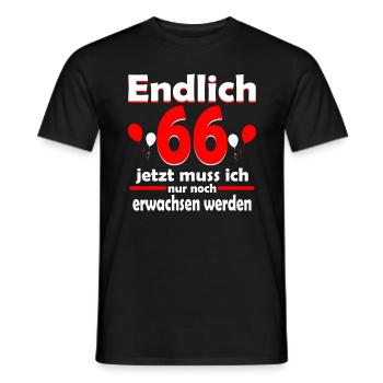 Endlich 66 Jahre 66 Geburtstag Geschenk - Männer T-Shirt - Schwarz - Vorne - AI Model Male 178 light (178cm)