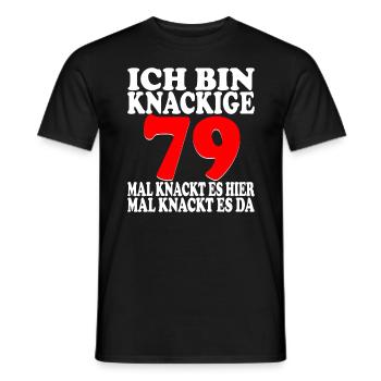 79 Jahre 79 Geburtstag Birthday Geschenk - Männer T-Shirt - Schwarz - Vorne - AI Model Male 178 light (178cm)