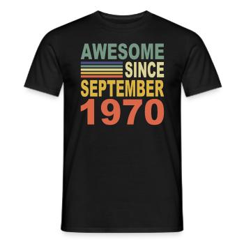 1970 Jahr Awesome seit September 1970 Geburtstag - Männer T-Shirt - Schwarz - Vorne - AI Model Male 178 light (178cm)