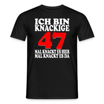 47 Jahre 47 Geburtstag Birthday Geschenk - Männer T-Shirt - Schwarz - Vorne - AI Model Male 178 light (178cm)