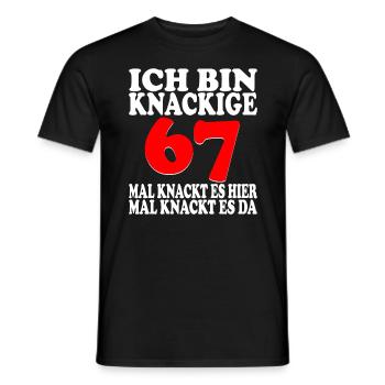 67 Jahre 67 Geburtstag Birthday Geschenk - Männer T-Shirt - Schwarz - Vorne - AI Model Male 178 light (178cm)