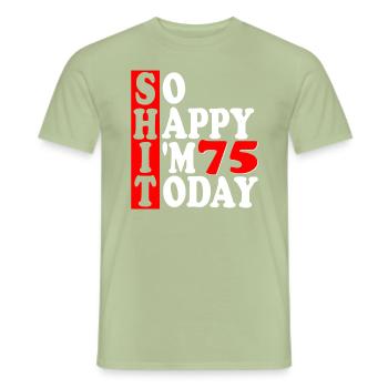 Happy 75 birthday 75 years gift - Men's T-Shirt - sage - Front - AI Model Male 178 light (178cm)