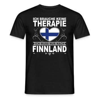 Ich muss nach Finnland Urlaub Helsinki Geschenk - Männer T-Shirt - Schwarz - Vorne - AI Model Male 178 light (178cm)