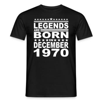 Legendary since December 1970, 1970 birthday - Men's T-Shirt - black - Front - AI Model Male 178 light (178cm)