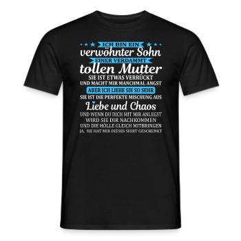 Stolze Mutter Mama und Sohn Verwöhnter Sohn - Männer T-Shirt - Schwarz - Vorne - AI Model Male 178 light (178cm)