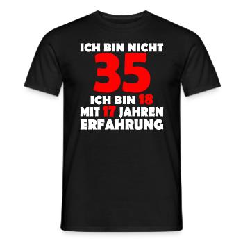 Ich bin nicht 35 Jahre 35 Geburtstag Geschenk - Männer T-Shirt - Schwarz - Vorne - AI Model Male 178 light (178cm)