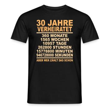 Perlenhochzeit 30 Jahre Verheiratet Geschenk - Männer T-Shirt - Schwarz - Vorne - AI Model Male 178 light (178cm)