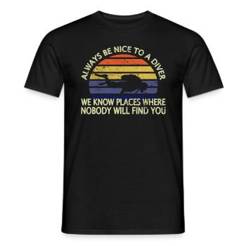 Diving Diver Gift Dive Diver Scuba Diving - Men's T-Shirt - black - Front - AI Model Male 178 light (178cm)