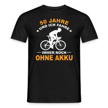 Fahrradfahrer Geschenk 50 Jahre Rentner Geburtstag - Männer T-Shirt - Schwarz - Vorne - AI Model Male 178 light (178cm)