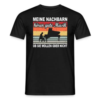 Klavierspieler Klavier Geschenk Flügel Pianist - Männer T-Shirt - Schwarz - Vorne - AI Model Male 178 light (178cm)