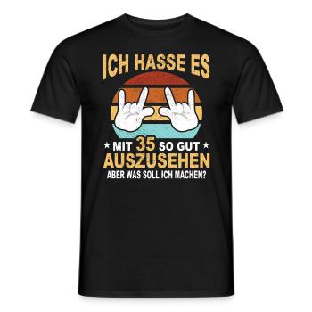 35 Jahre 35 Geburtstag Geschenk 35 Jahre Birthday - Männer T-Shirt - Schwarz - Vorne - AI Model Male 178 light (178cm)