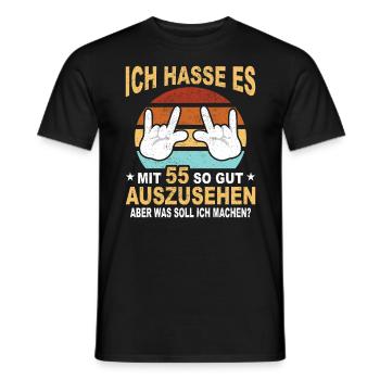 55 Jahre 55 Geburtstag Geschenk 55 Jahre Birthday - Männer T-Shirt - Schwarz - Vorne - AI Model Male 178 light (178cm)