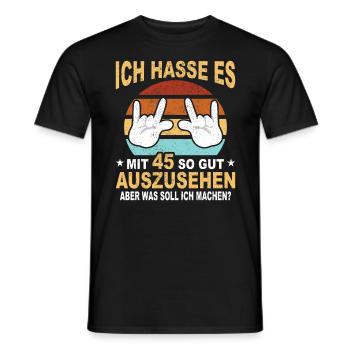 45 Jahre 45 Geburtstag Geschenk 45 Jahre Birthday - Männer T-Shirt - Schwarz - Vorne - AI Model Male 178 light (178cm)