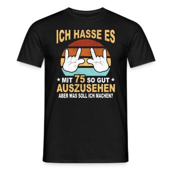 75 Jahre 75 Geburtstag Geschenk 75 Jahre Birthday - Männer T-Shirt - Schwarz - Vorne - AI Model Male 178 light (178cm)