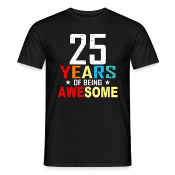 25 ans anniversaire anniversaire 25 anniversaire cadeau 25 ans - T-shirt homme - noir - Devant - AI Model Male 178 light (178cm)