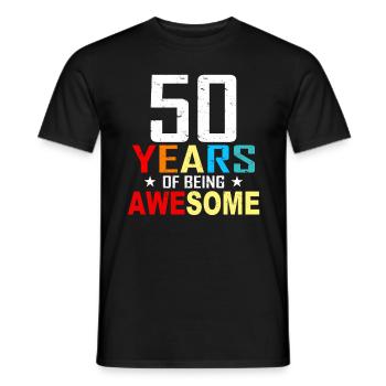 50 ans anniversaire anniversaire 50 anniversaire cadeau 50 ans - T-shirt homme - noir - Devant - AI Model Male 178 light (178cm)