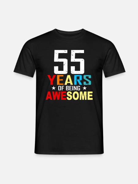 55 jaar Verjaardag 55 Verjaardagscadeau 55 jaar - Heren T-shirt - zwart