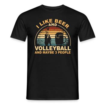Volleyball Volleyball Player Beer Sports Gift - Men's T-Shirt - black - Front - AI Model Male 178 light (178cm)
