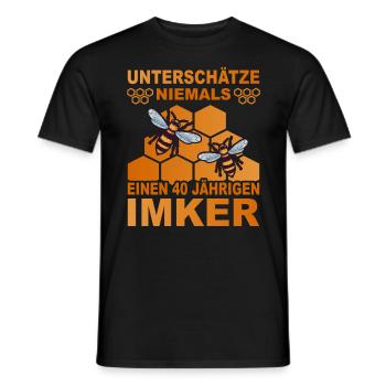 Bester Imker 40 Jahre Geburtstag Bienenzüchter - Männer T-Shirt - Schwarz - Vorne - AI Model Male 178 light (178cm)