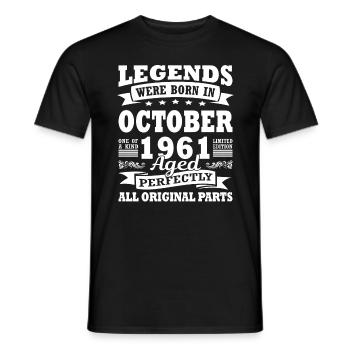 1961 Jahr Geburtstag seit Oktober 1961 - Männer T-Shirt - Schwarz - Vorne - AI Model Male 178 light (178cm)