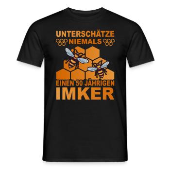 Bester Imker 50 Jahre Geburtstag Bienenzüchter - Männer T-Shirt - Schwarz - Vorne - AI Model Male 178 light (178cm)