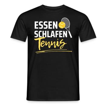 Essen Schlafen Tennis - Männer T-Shirt - Schwarz - Vorne - AI Model Male 178 light (178cm)