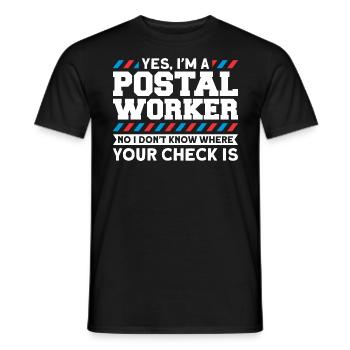 Postbote Briefträger Brief Paketdienst Geschenk - Männer T-Shirt - Schwarz - Vorne - AI Model Male 178 light (178cm)
