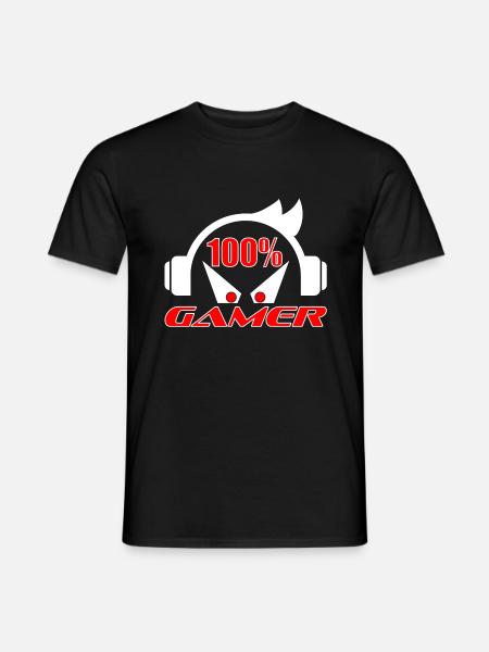 100% gamer - Men's T-Shirt - black