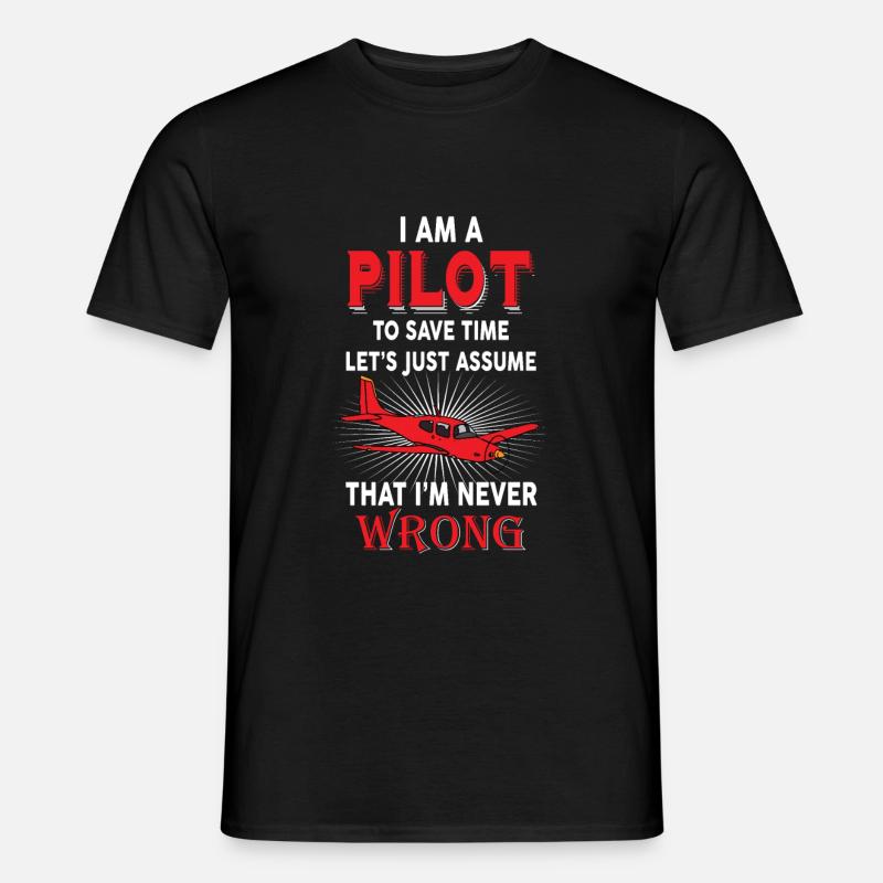 Pilot Piloten Spruch Geschenk - Männer T-Shirt - Schwarz