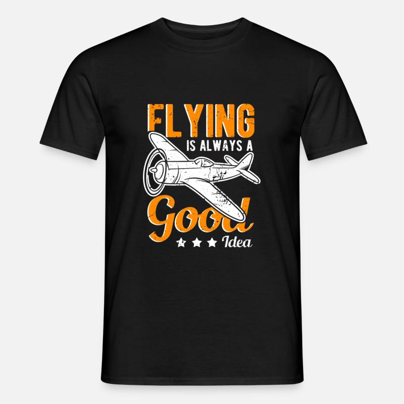 Fliegen Pilot Flugzeug Spruch - Männer T-Shirt - Schwarz