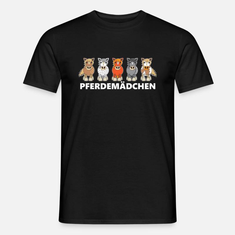 Pferdemädchen Pferde Reiten - Männer T-Shirt - Schwarz