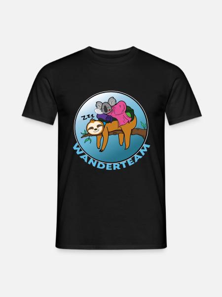 Wanderteam Wandern Faultier - Männer T-Shirt - Schwarz