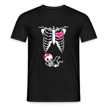 Skelett Brustkorb Schwanger Baby werdende Mutter - Männer T-Shirt - Schwarz - Vorne - AI Model Male 178 light (178cm)