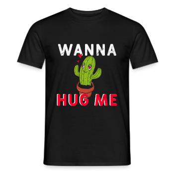 Kaktus wanna hug me - Männer T-Shirt - Schwarz - Vorne - AI Model Male 178 light (178cm)