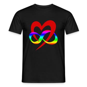 LGBTQ Valentine's Day Gift Infinity Heart Love - Men's T-Shirt - black - Front - AI Model Male 178 light (178cm)