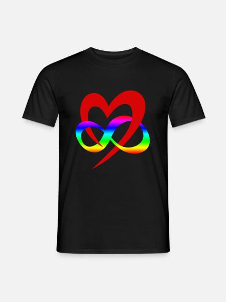 LGBTQ Valentine's Day Gift Infinity Heart Love - T-shirt homme - noir