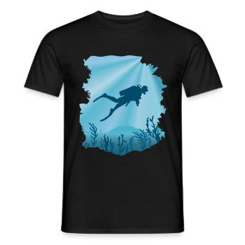 Divers Underwater, Diving - Men's T-Shirt - black - Front - AI Model Male 178 light (178cm)