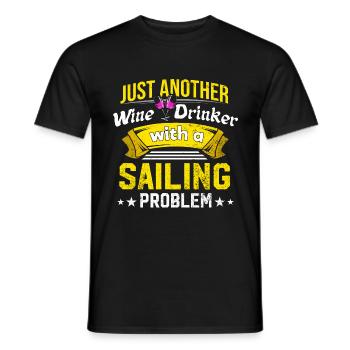 Buveurs de vin avec un problème de voile Amateurs de vin Des gens drôles - T-shirt homme - noir - Devant - AI Model Male 178 light (178cm)