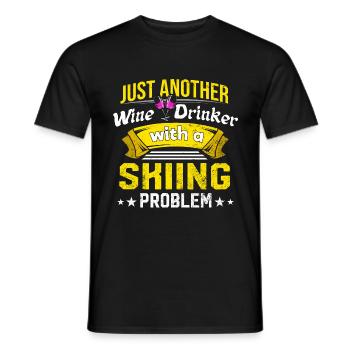 Wine drinkers with a ski problem, wine lovers funnier - Men's T-Shirt - black - Front - AI Model Male 178 light (178cm)