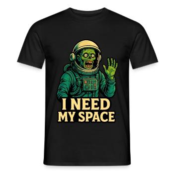 Astronaute zombie - J’ai besoin de mon espace - T-shirt homme - noir - Devant - AI Model Male 178 light (178cm)
