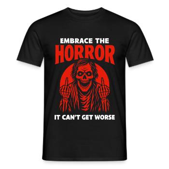 Embrace the Horror Totenkopf - Männer T-Shirt - Schwarz - Vorne - AI Model Male 178 light (178cm)