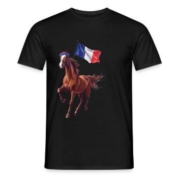 Pferd - Männer T-Shirt - Schwarz - Vorne - AI Model Male 178 light (178cm)