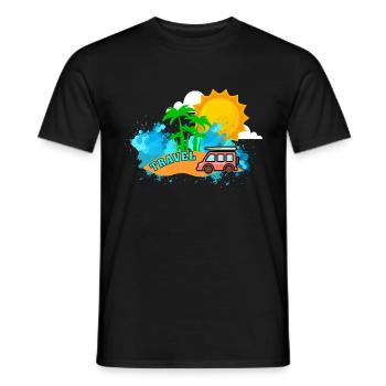 Travel - Men's T-Shirt - black - Front - AI Model Male 178 light (178cm)