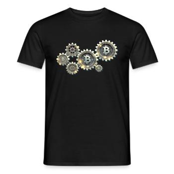 Krypto-Zahnräder: Tech trifft Präzision - Männer T-Shirt - Schwarz - Vorne - AI Model Male 178 light (178cm)