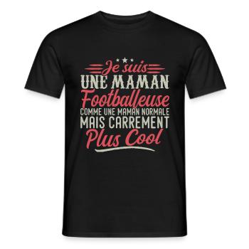 Je suis une maman Footballeuse, carrément cool - T-shirt homme - noir - Devant - AI Model Male 178 light (178cm)