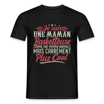 I'm a basketball mom, downright cool - Men's T-Shirt - black - Front - AI Model Male 178 light (178cm)
